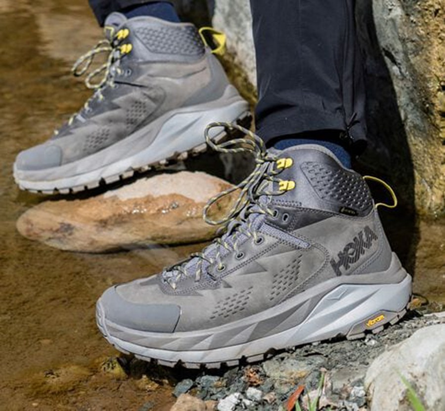 Hoka One One Hiking Boots Mens Grey - Kaha GORE-TEX - 39470ECFY